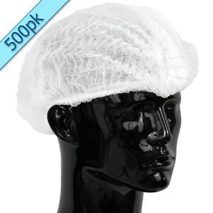 Quality Disposable WHITE Mob Cap hair net head covers Pk of 500 Mop Clip