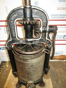 1897 Norvell Shapleigh Diamond LOUIS Sausage Stuffer Cast Iron Fruit Lard Press