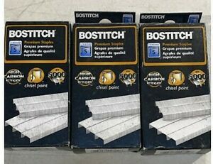 Bostitch Standard Staples Chisel Point 1/4&#034; Leg Length QTY 5000 3 Pack