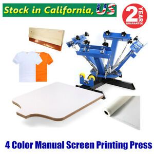 4 Color Manual Screen Printing Press, Silk Screening Pressing DIY with 1 Station