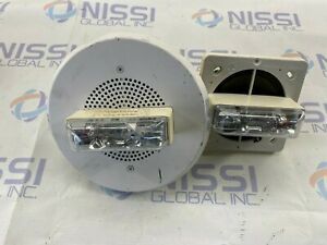 2PCS WHEELOCK ET90-24MCC, FIRE ALARM CEILING SPEAKER/STROBE