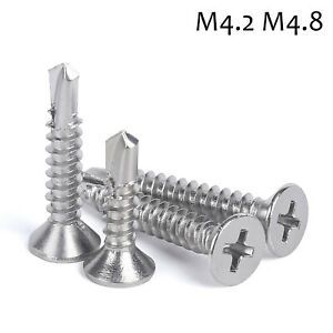 410 Stainless Phillips Self Drilling Countersunk Screws Wood To Metal Fixing