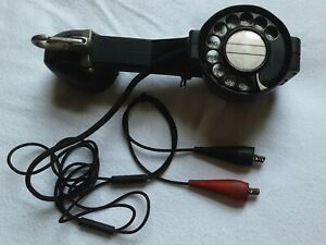 Early Vintage Beco Rotary Dial Lineman&#039;s Phone Tester Cloth Wire Clip Ends