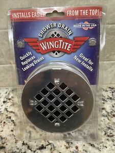 Part SD1000,Larsen Supply Co., WingTite SHower Drain Chrome Easy Install Wow NIB