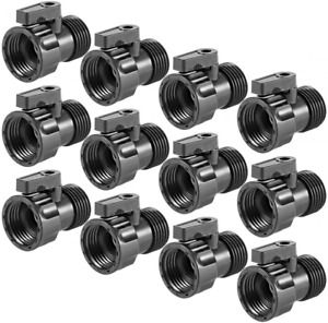 12 Pack 3/4&#039;&#039; Plastic Garden Hose Shut Off Valve- Standard Water Shutoff Valve