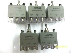 5 each airpax 3 pole circuit breaker/switch 240 VAC 1-3/4 (1.75) amp trip