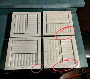 Lot of 4 - Grille Tech Inc. - 10&#034; x 10&#034; Curved Blade 2-Way Ceiling Registers