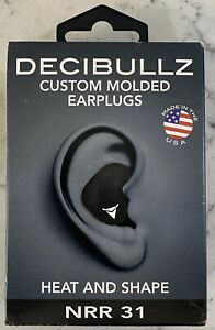 Decibullz Custom Molded Earplugs NRR31 Heat &amp; Shape High Performance Hearing Pro