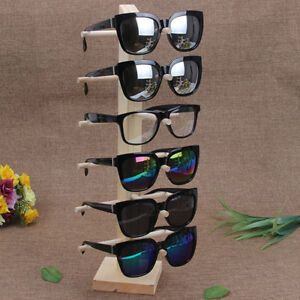 6 Tiers Wooden Eye Glasses Sunglasses Display Rack Stand Holder Organizer