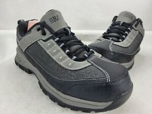 Brahma Mens MNBR064001 Black Gray Steel Toe Lace Up Low Top Work Shoes Size 12