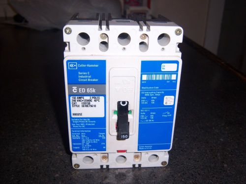 Cutler-hammer industrial circuit breaker ed3150 150 amp 240 vac 3 pole for sale