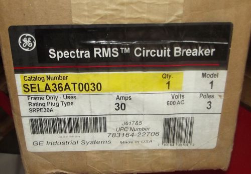GE SELA36AT0030 - NEW IN BOX  Spectra Series Circuit Breaker - 600V 3 Pole
