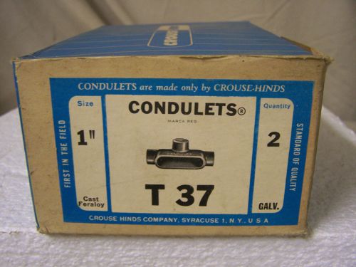 Conduit tee body 1&#034; fitting crouse hinds t37 new - 2 new in box for sale
