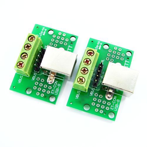 2 x USB Type B Female Breakout Board Adapter Arduino AVR PIC ARM STM32 ARM7 New
