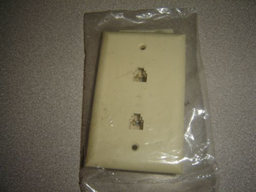 Lot of 5 epco 6304x4ul rj11 two phone jacks single ivory plate new in pack for sale