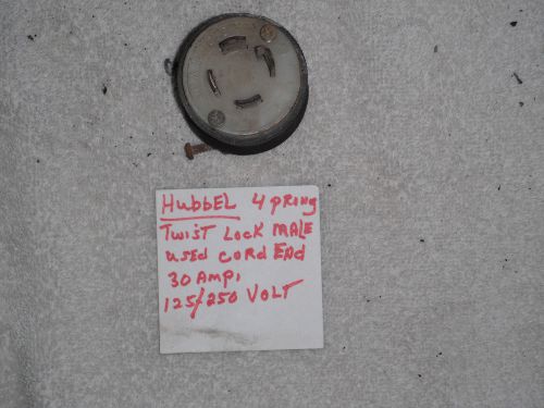 Hubbell 4 prong twist lock plug 30 amp, 125/250 volt for sale