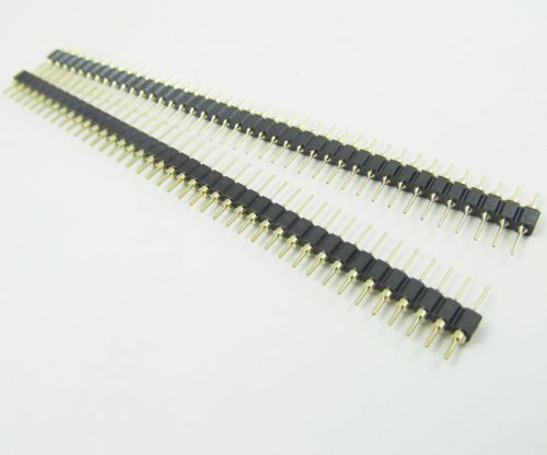 10 pcs gold round 40pin male single row 0.1&#034; 2.54mm pitch pcb panel pin header for sale