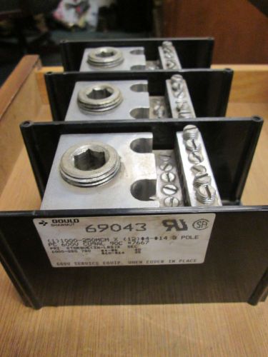 Gould Power Distribution Block 69043 line 1000-250MCM  load (12) #4-#14 3P Used