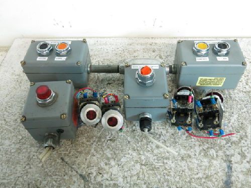 4 ALLEN-BRADLEY 800T-FXMQ24AT PUSHBUTTONS &amp; 4 SELECTOR BOXES