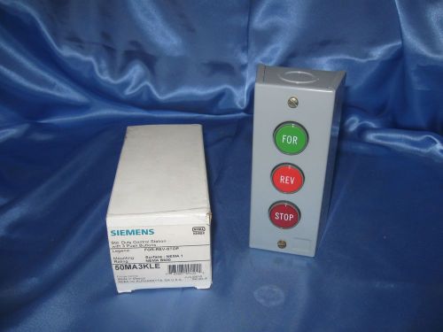 Siemens control station 50ma3kle 3 push buttons (forward-reverse-stop) new for sale