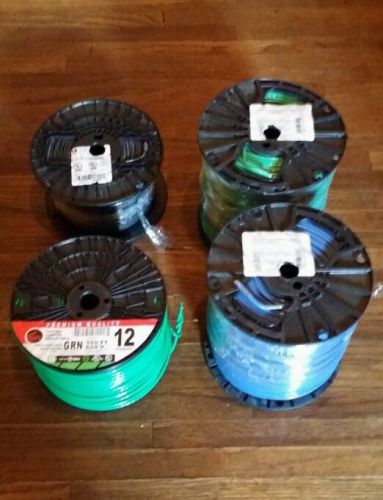 LOT OF THHN WIRE (2)#10 GREEN &amp; BLUE (1)#12 GREEN (1)#14 BLACK ALL NEW