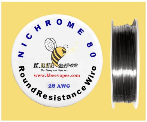 Nichrome 80 28 Gauge AWG Round Wire 25ft Roll .32004mm ,5.27 Ohms/ft Resistance