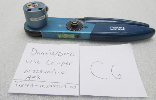 C6 - Daniels DMC M22520/1-01 AF8 Crimp Tool Crimper Aircraft Wire W TH1A Turret