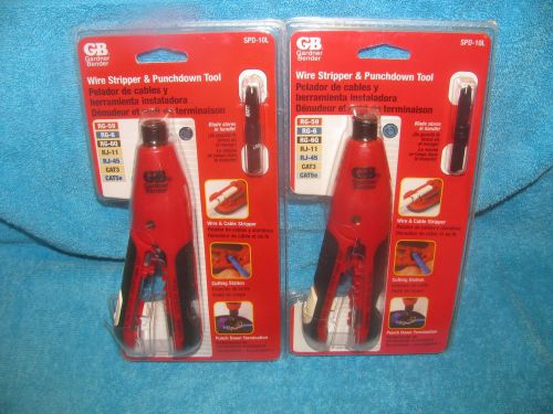 Lot of 2 -gardner bender &#034;gb&#034; wire stripper punch down tool spd-10l new- cat 5/6 for sale