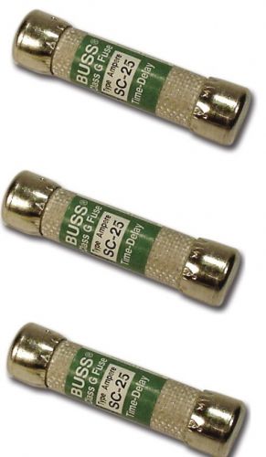 Spa pack circuit board PACK OF 3 FUSES SC-25 Buss class G Time-Delay 25A 300V