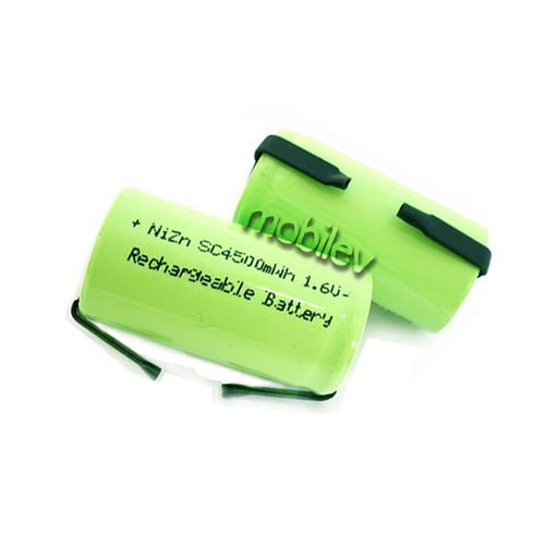20 x 4500mwh sub c 1.6v volt nizn rechargeable battery cell pack with tab green for sale