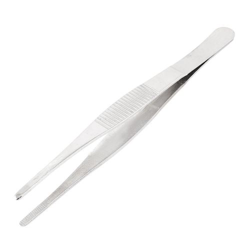 Hospital Stainless Steel 14cm Long Straight Tweezers Forceps Handy Tool