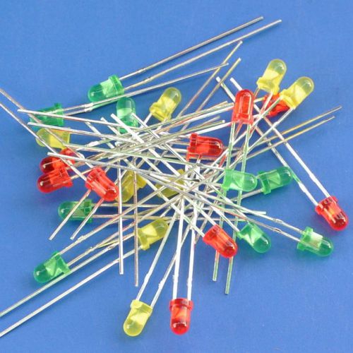 3mm Round LED Assortment Kit, Red / Green / Yellow
