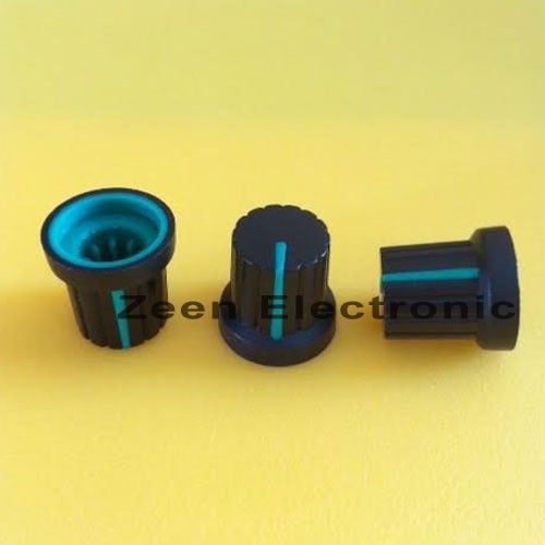 20 x Knob Black with Green Mark for Potentiometer Pot  - FREE SHIPPING
