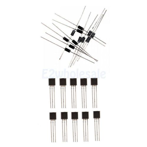 100Pcs 1N4007 DO-41 Rectifier Diode 1A 1000V +100x BC547 TO-92 NPN Transistor
