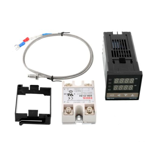 New Electrical PID Temperature Controller +25A SSR + K thermocouple Sensor