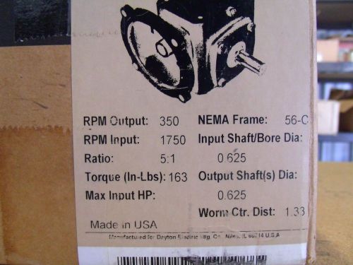 Brand new! dayton 4z007 speed reducer 56c 5:1 last 1 we have! for sale
