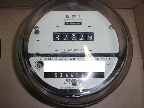 SCHLUMBERGER/SANGAMO ELECTRIC WATTHOUR METER (KWH), EZ READ, CYCLONE, 240V, 200A
