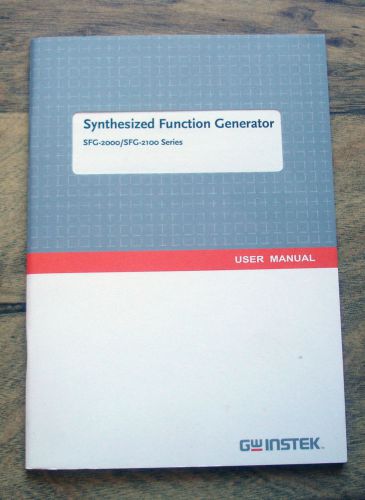 GW Instek SFG-2000/SFG-2100 Series Synthesized Function Gen. Instruction Manual