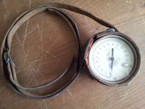 Antique us gauge w leather case &amp; strap pressure 15 psi vintage gage usg gauge for sale