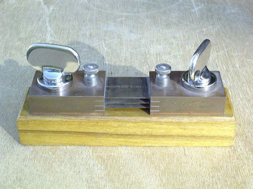 Vintage current shunt 300a 100mv brass &amp; copper oak base steampunk deskpiece for sale