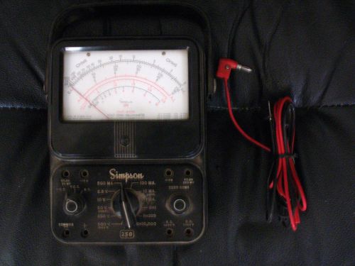 Vintage simpson 250 analog multimeter with original leads for sale