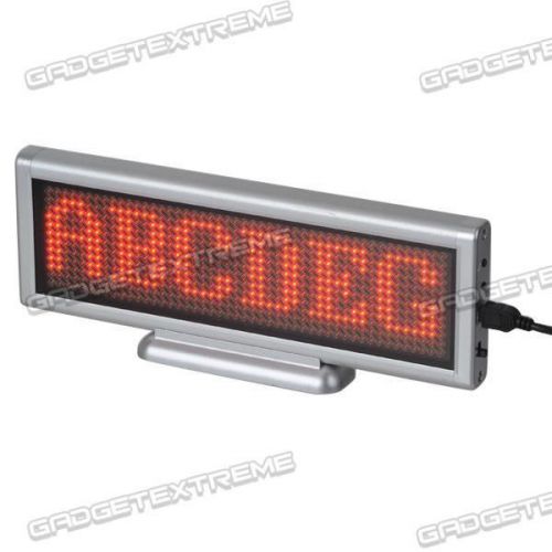 Red programmable led sign message scrolling moving desk display board e for sale