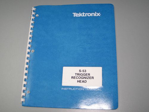 Tektronix S-53 Trigger Recognizer Head Manual nice