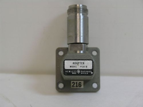 HP P281B Waveguide to Coaxial Adaptor.  WR62 (12.4 to 18GHz) to N(F).