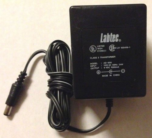 Labtec AD-800 AC Adapter 9vdc 1a 1000ma Speaker Barrel Wall
