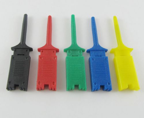 10 pcs 5 colors Grabbers Probes SMT IC Hook Test Clip Flat Small Size 49mm
