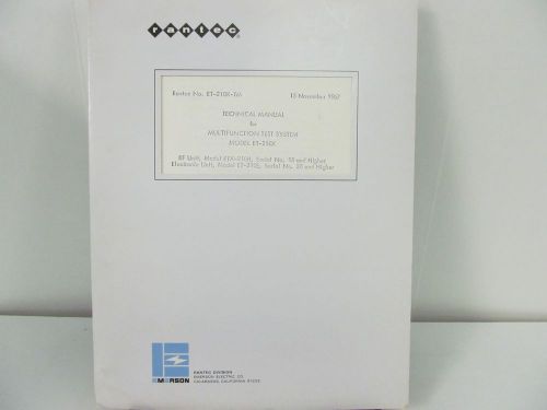 Emerson Electric ET-210X Multifunction Test System Technical Manual w/schematics
