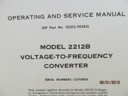 Agilent/HP 2212B Voltage-to-Frequency Converter Operating Service Manual/schems