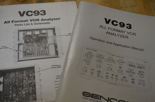 Sencore VC93 VCR Analyzer Operation Application Manual and Full Color Schematics