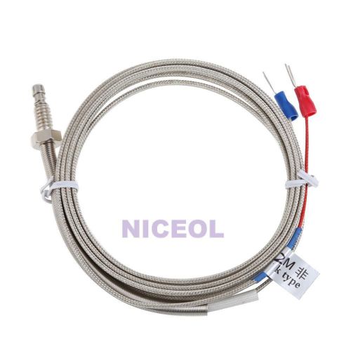 2m High Temperature 0-600 Degree K Type Thermocouple with 6mm Thread  NI5L